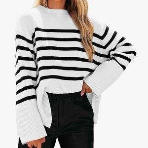Striped Black and White Oversized Sweater